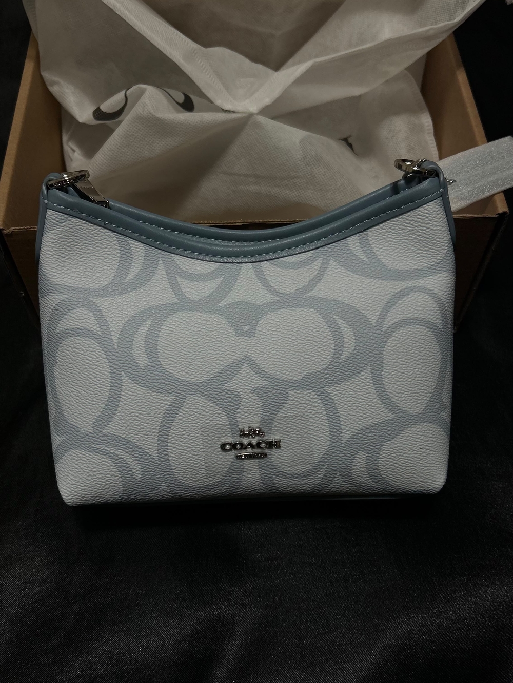 Coach Light Blue Signature Mini Shoulder Bag